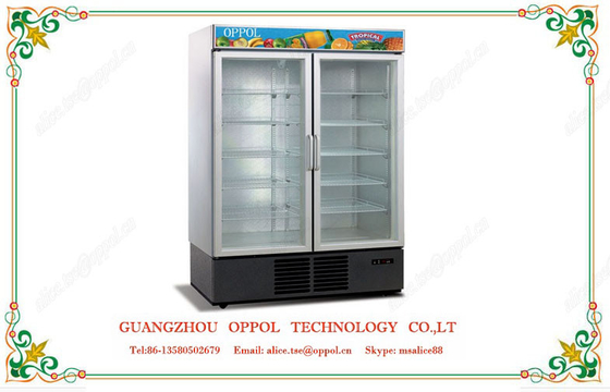 Congelador de vidro ereto da porta do refrigerador da mostra da bebida do refrigerador OP-206