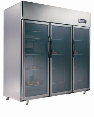 1500L refrigeradores de vidro da categoria comercial da porta do asiático três, 1830x800x1930