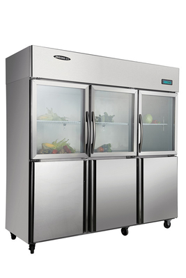 1500L asiático refrigeradores contínuos/de vidro de três da porta da categoria comercial para o restaurante, 1830x800x1930