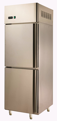 Refrigerador ereto de aço inoxidável de duas portas para o anúncio publicitário, Freezer≤18℃