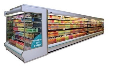 Refrigerador vertical aberto da cortina da cortina do CE ROHS do refrigerador da plataforma do supermercado multi