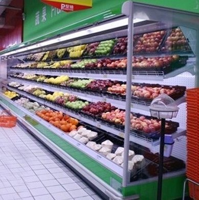Refrigerador aberto do supermercado/verticalmente refrigerador comercial para o fruto
