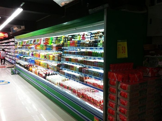 Refrigerador aberto aberto dinâmico de Multideck do fã/evaporador para o supermercado/lugar comercial