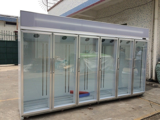 Câmara de vidro ereta livre do armazenamento frio da mostra do refrigerador da porta