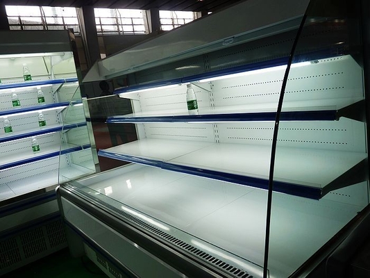 Refrigerador aberto branco de 2.5meter Multideck, refrigerador aberto da mostra da exposição da baixa altura