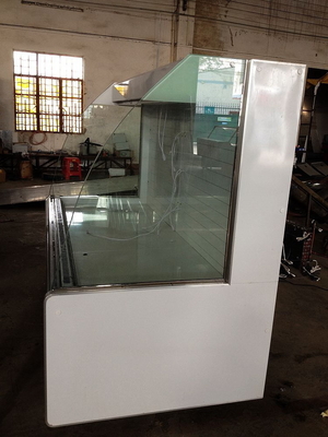 Refrigerador aberto branco de 2.5meter Multideck, refrigerador aberto da mostra da exposição da baixa altura