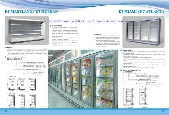 Refrigeradores de Multideck da plataforma aberta do telecontrole com baixo parte dianteira - Maryland (largura 1120mm)