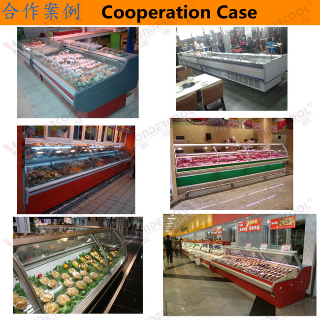 congelador comercial da exposição da carne do refrigerador da mostra do supermercado fino do supermercado de 2M