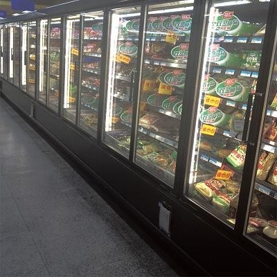 5 camadas do congelador ereto da porta de vidro para o supermercado/loja