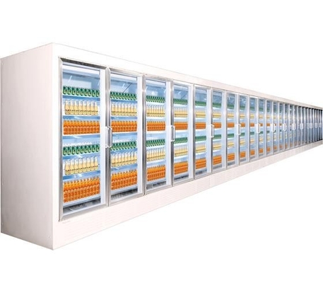 O refrigerador de vidro comercial congelado -20°C 5 da porta do alimento mergulha para o supermercado