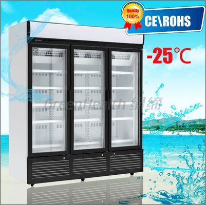 O refrigerador de vidro R404a da porta, congelador da porta de 3 vidros automático degela