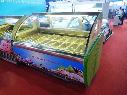 Refrigerador portátil do gelado com vidro curvado, bandejas do congelador 10 da exposição de -18 graus