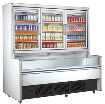 Congelador da combinação com porta de vidro, refrigerador comercial do uso eficaz da energia da exposição 1600w