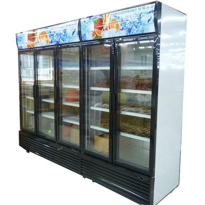 Porta de vidro do congelador diodo emissor de luz/T5 ereto comercial leve com compressor de Tecumseh