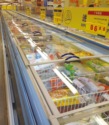 Auto - contenha a parte superior aberta refrigerando 90mm do congelador comercial da exposição densamente para a loja