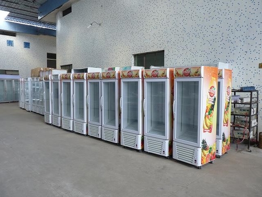 A porta de vidro de Singal 4 camadas do congelador comercial da exposição do supermercado de 360L com plástico revestiu o aço