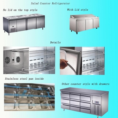 Medidor sob o congelador contrário, refrigerador frio 1200mm x 760mm x 800mm do armário do tampo da mesa