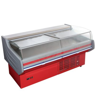 O supermercado fino de levantamento das portas indica a mostra R22/R404a do refrigerador com refrigerar dinâmico