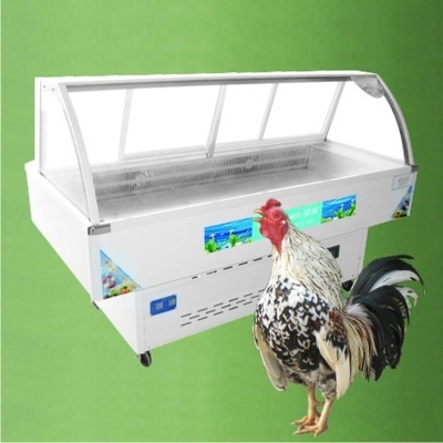 Os pratos de vidro curvados apresentam o supermercado fino indicam o refrigerador com o termostato de Digitas Elitech