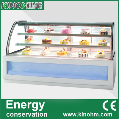 A venda da fábrica de China, supermercado fino frio indica a mostra, refrigerador da exposição do bolo, mostra da pastelaria da sobremesa