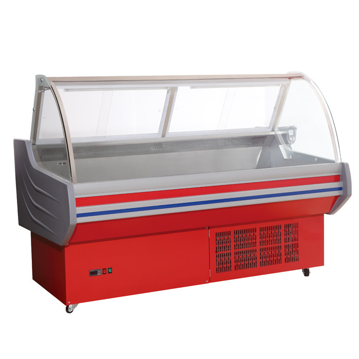 2°C - o supermercado fino 8°C indica a parte superior do refrigerador aberta com armazenamento traseiro das gavetas