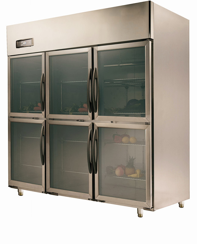 Refrigerador claro pequeno da porta do anúncio publicitário seis para o supermercado, 1550L
