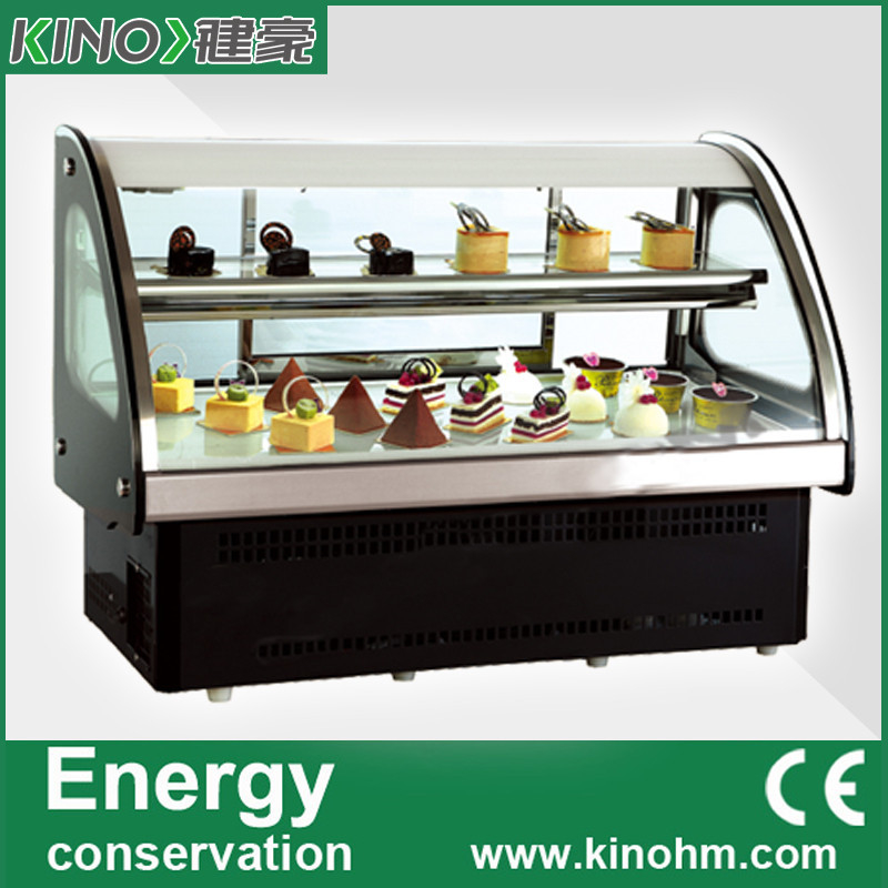 Fábrica de China, mostra do bolo da parte superior contrária, refrigerador da exposição da pastelaria, refrigerador do supermercado